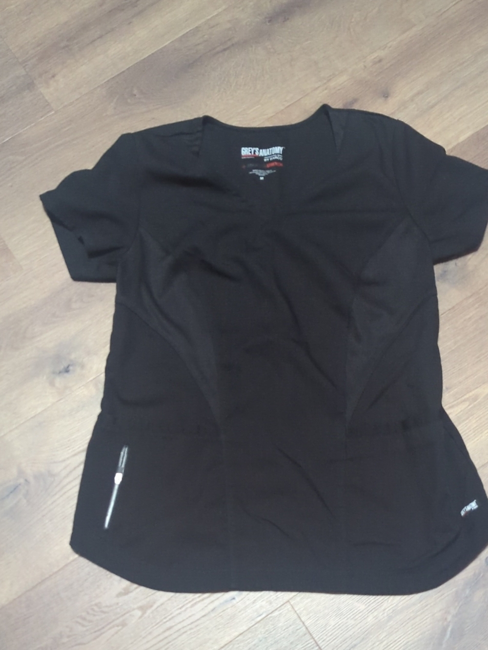 Grey's Anatomy Black Short Sleeve V-Neck Scrub Top